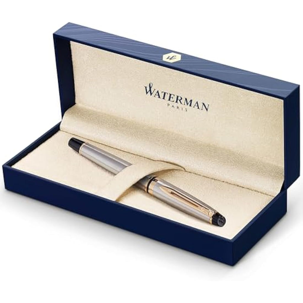 Waterman Expert Rollerball Pen | Stainless Steel & 23k Gold Trim