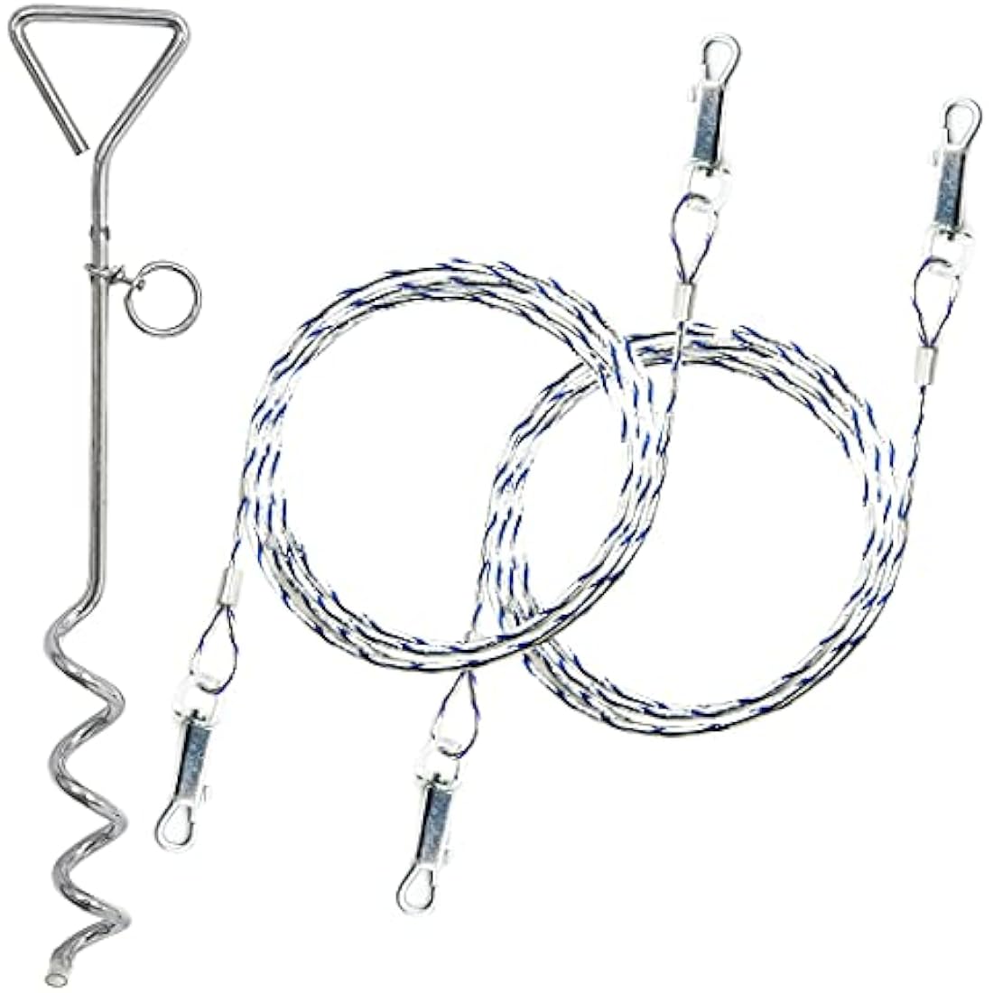 Reflective Dog Tie Out Cable and Heavy Duty Stake – 1.5m