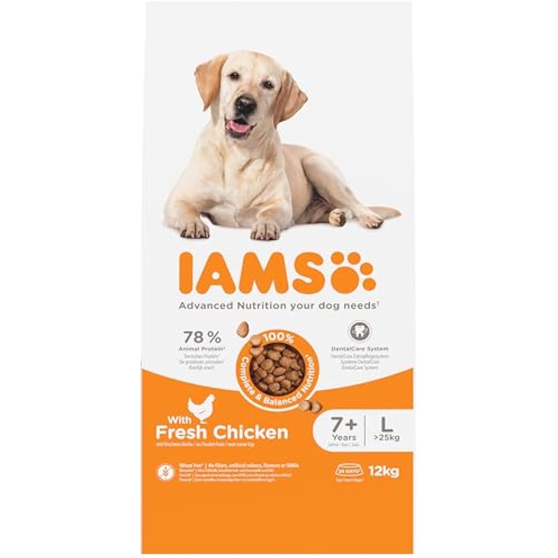 IAMS Senior Large Breed Dry Dog Food - Chicken & Wheat Free - 12kg