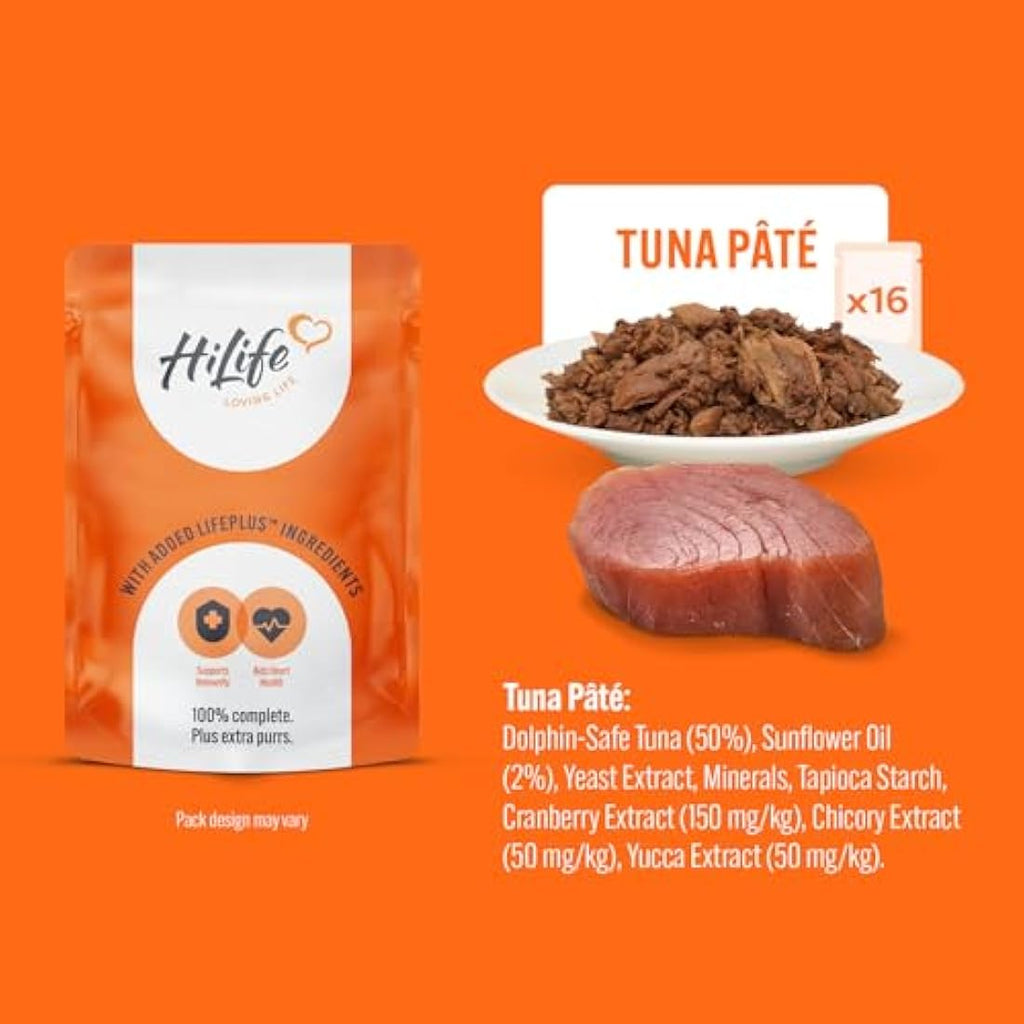 HiLife Grain Free Kitten Wet Cat Food | Chicken & Tuna Pate (32 x 70g)