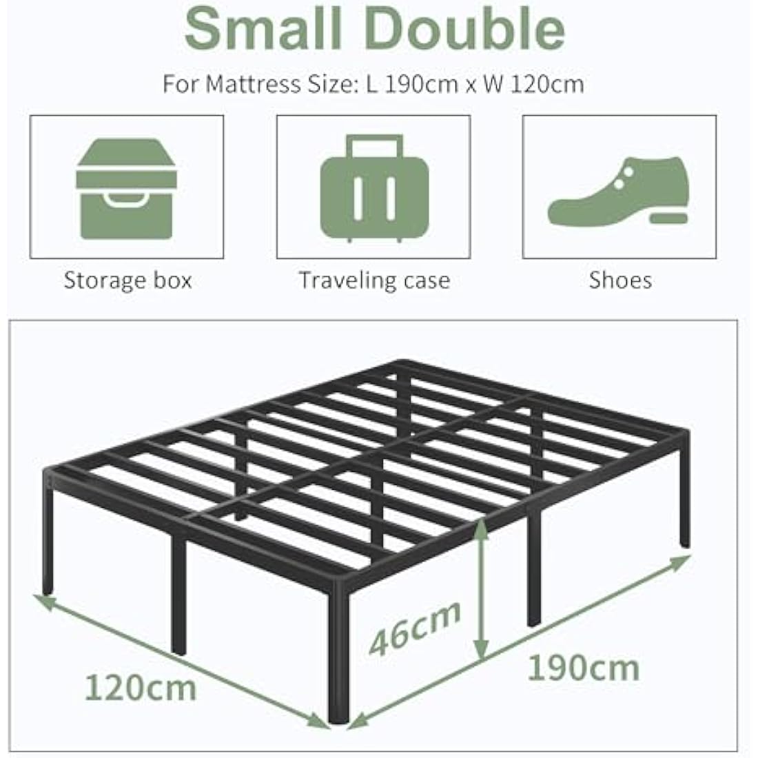 4ft Small Double Metal Bed Frame – Heavy Duty & Noise Free