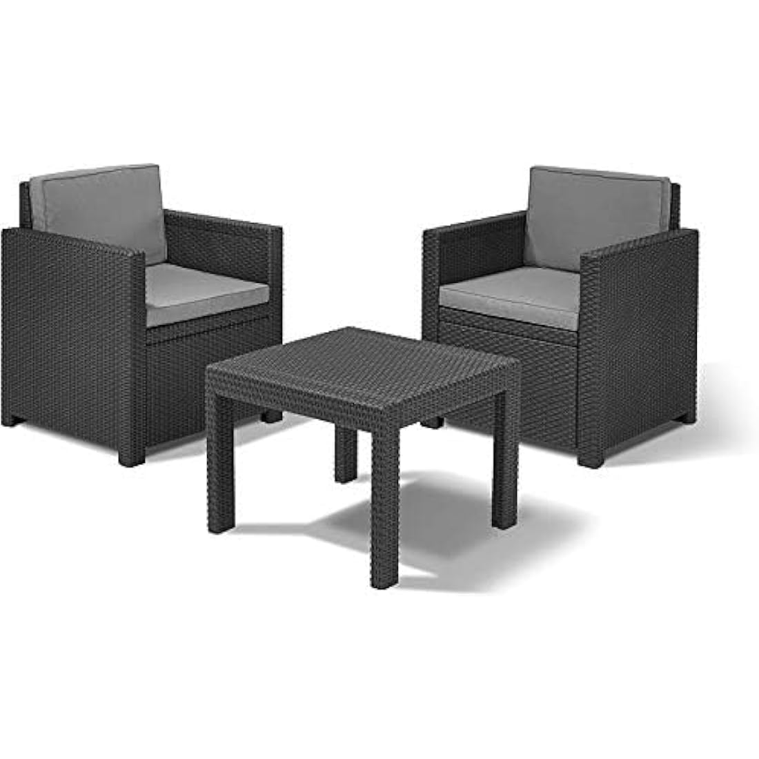 Keter Victoria 3-Piece Rattan Balcony Set - Weatherproof Garden Bistro