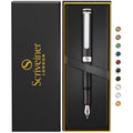 Scriveiner Luxury EDC Fountain Pen | Matt Black & Chrome Pocket Pen