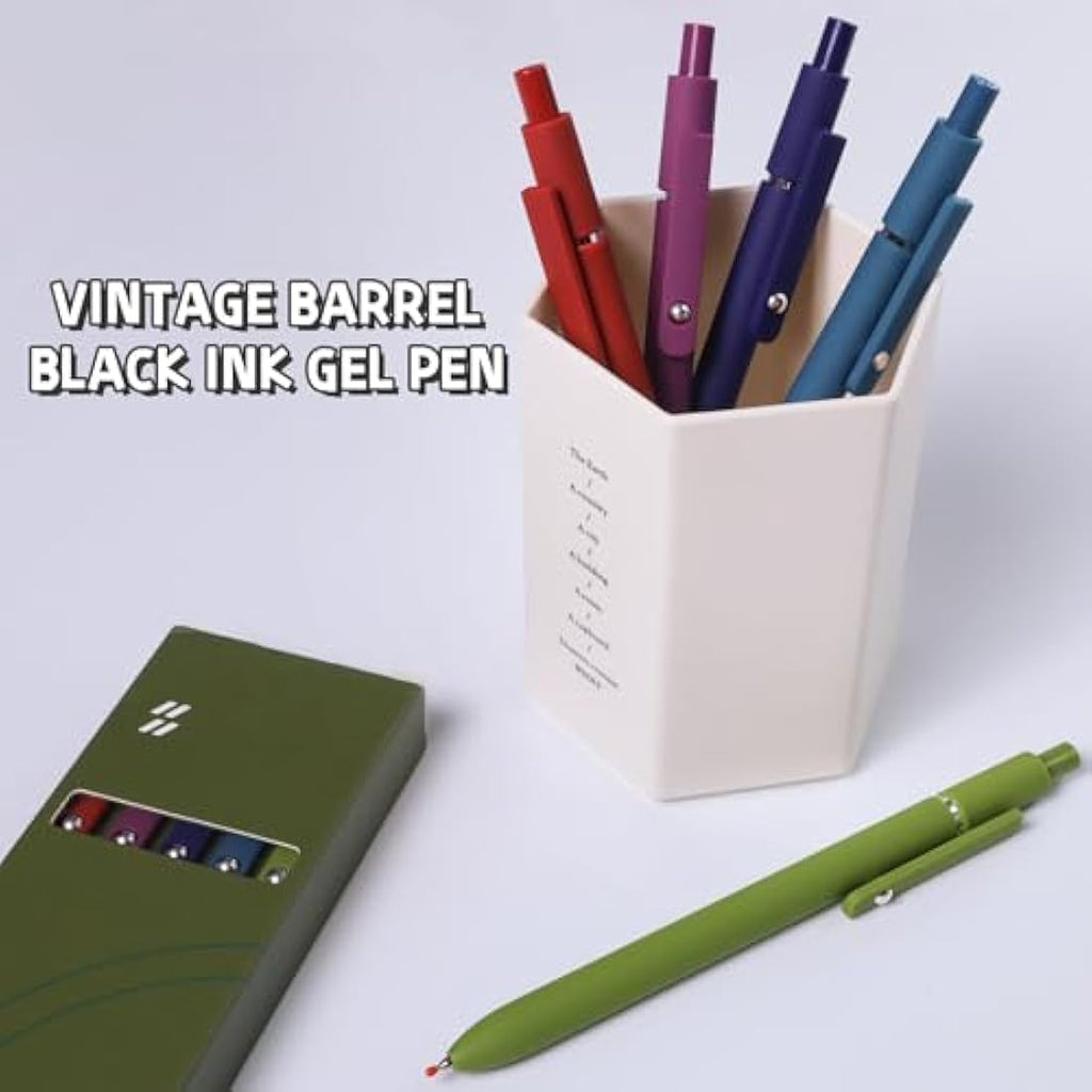 UIXJODO 0.5mm Black Gel Pens – 10 Pcs Retractable Fine Point Pens