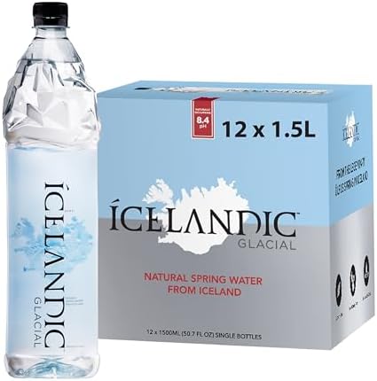 Icelandic Glacial Natural Alkaline Water – 1.5L rPET Bottles (12 Pack)