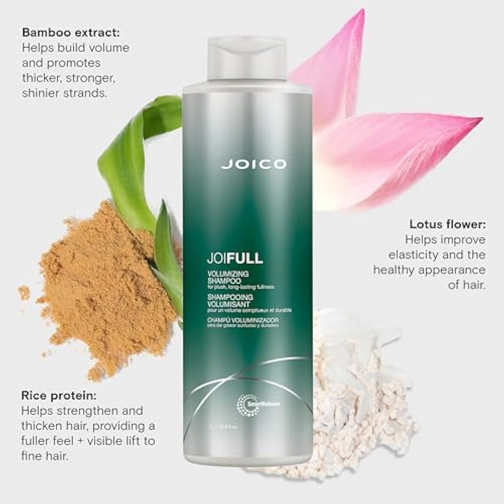 Joico JoiFull Volumizing Shampoo | Rice Protein for Fine Hair | 33.8 oz