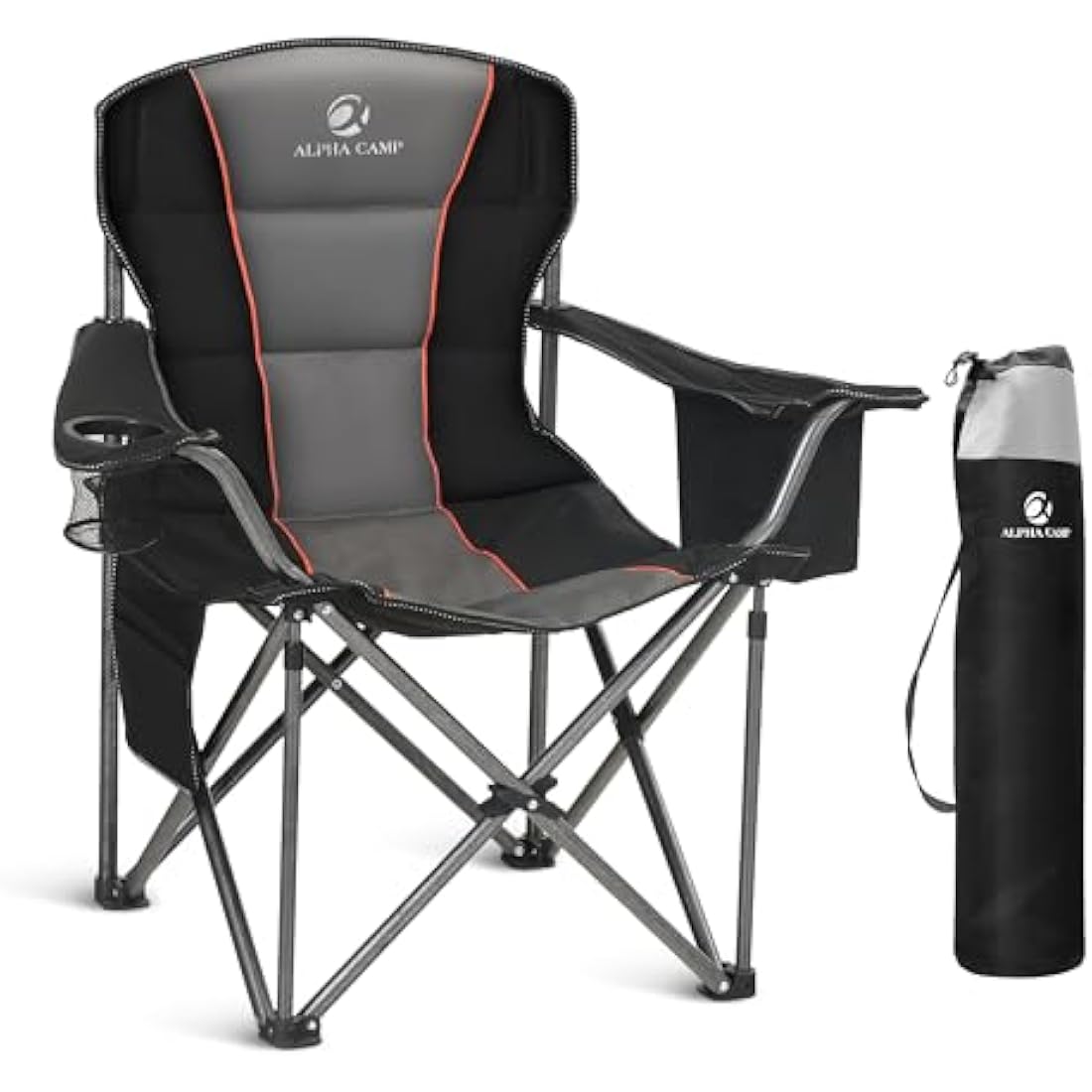ALPHA CAMP Heavy Duty Camping Chair | 200kg Capacity with Cooler Bag
