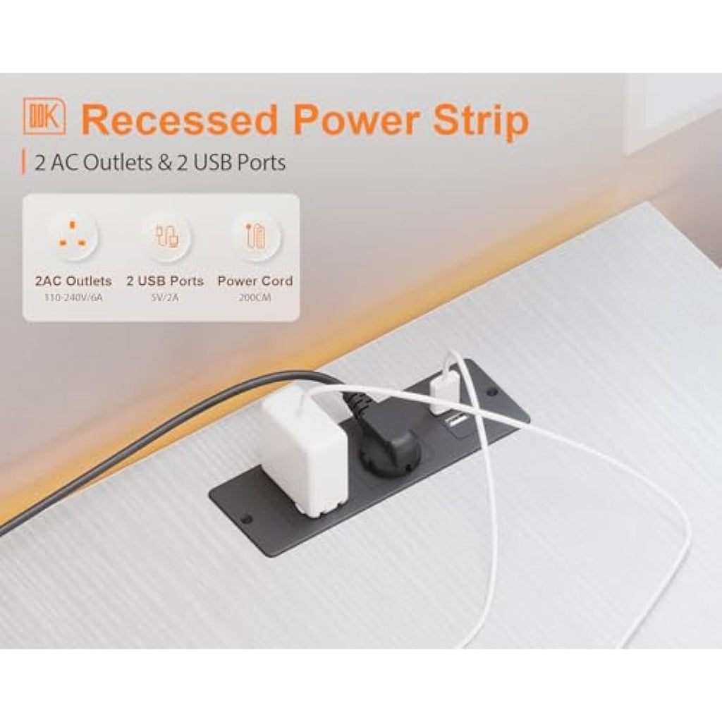 ODK L-Shaped Gaming Desk | Reversible Corner Desk with USB Ports