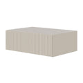 Selsey Veldio Wall-Mounted Bedside Table | Gray Beige Slatted Nightstand