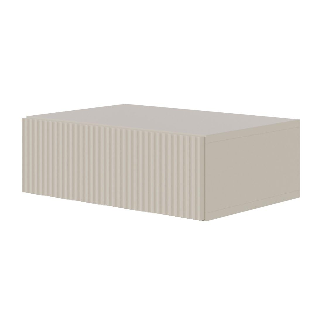 Selsey Veldio Wall-Mounted Bedside Table | Gray Beige Slatted Nightstand