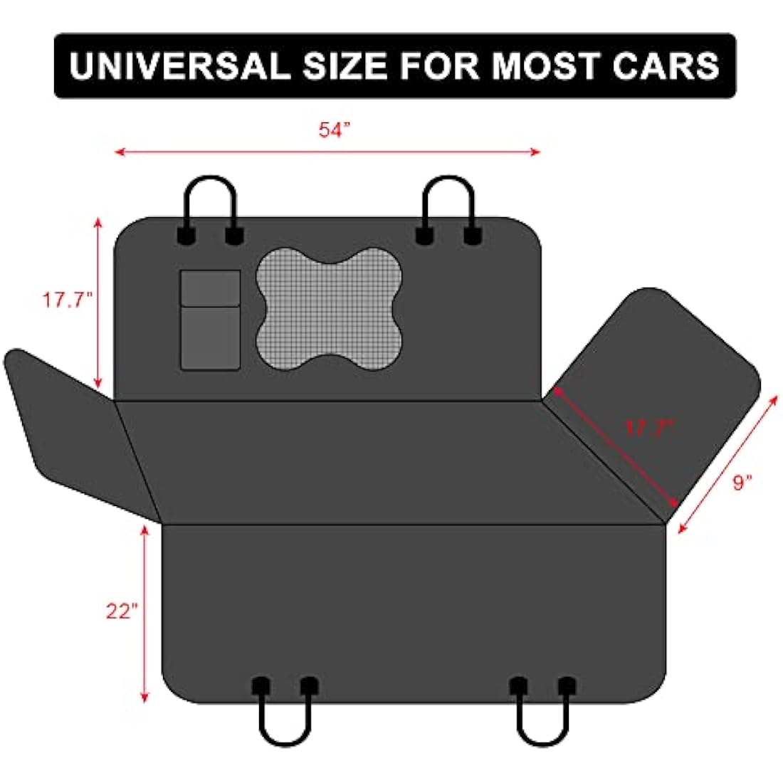 Plutus Pet Dog Car Seat Cover | Waterproof Hammock with Mesh Window