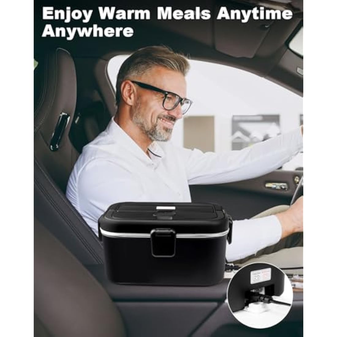 AUTOPkio 1.8L Electric Lunch Box – 80W Heated Food Warmer for Car & Office