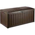 Keter Glenwood 390L Outdoor Garden Storage Box - Brown Resin Deck Chest