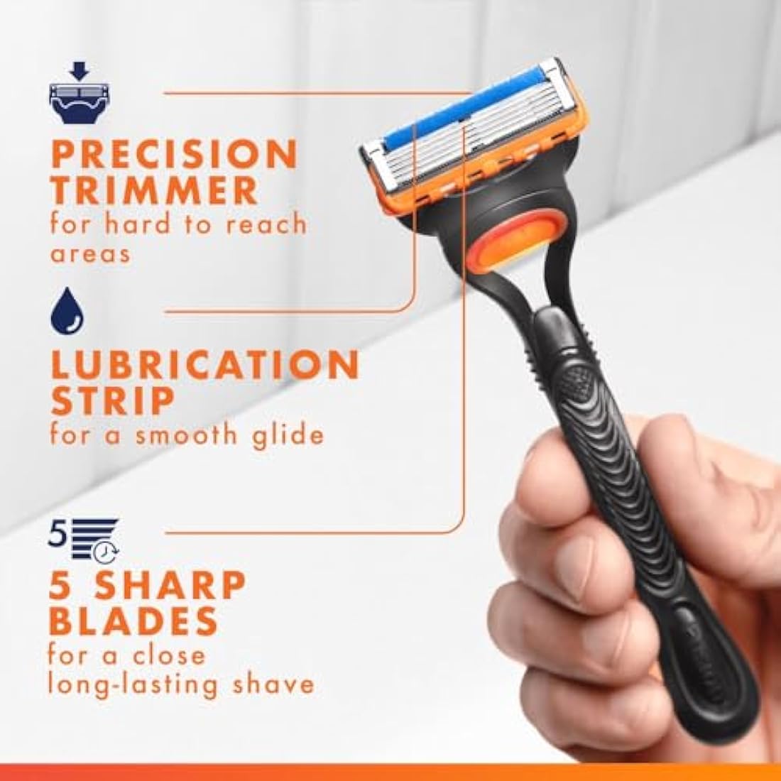 Gillette Fusion5 Men's Razor with 10 Anti-Friction Blade Refills