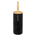 Five Simply Smart Marble Effect Toilet Brush | Black Resin & Bamboo