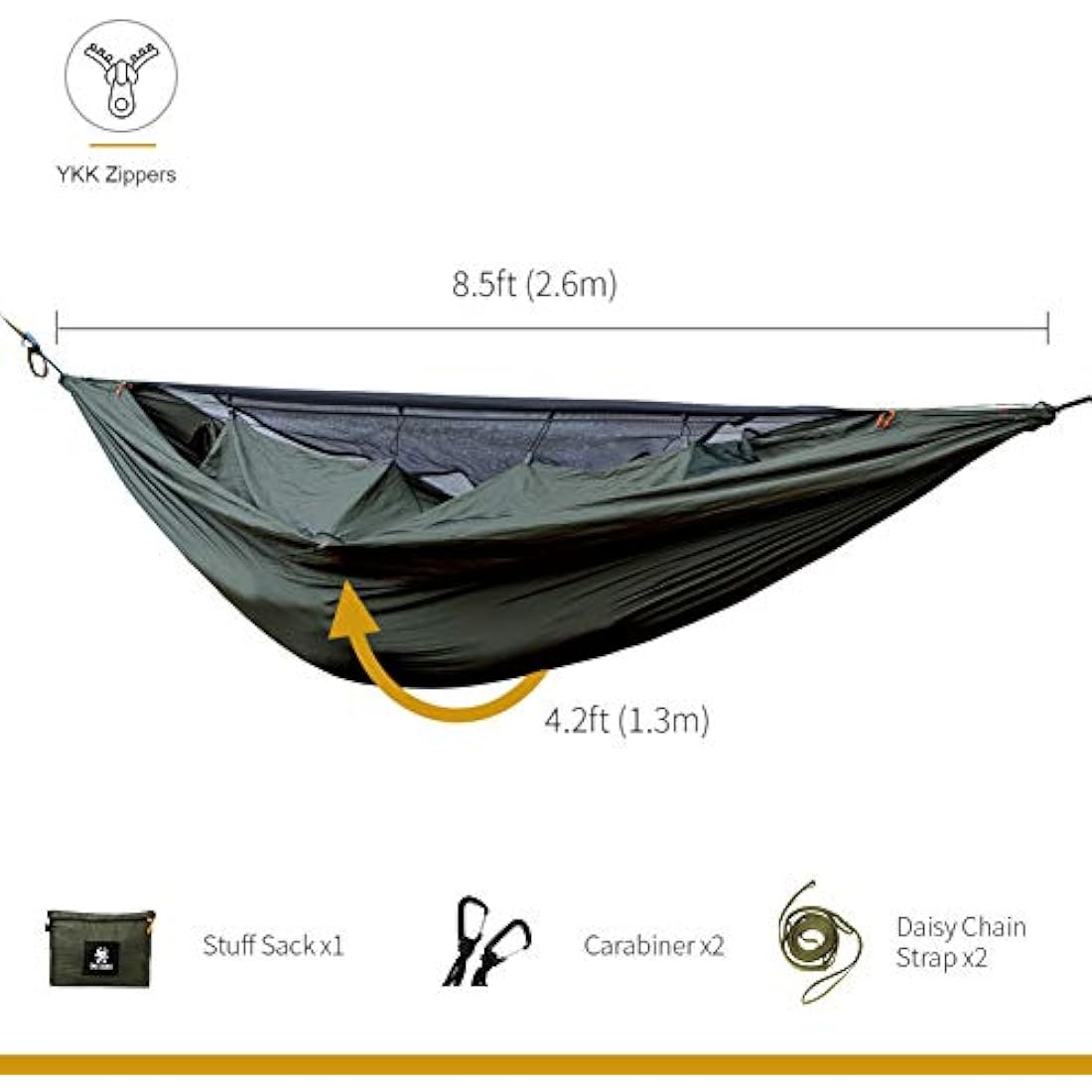 OneTigris KOMPOUND Camping Hammock with Mosquito Net & Cover – OD Green