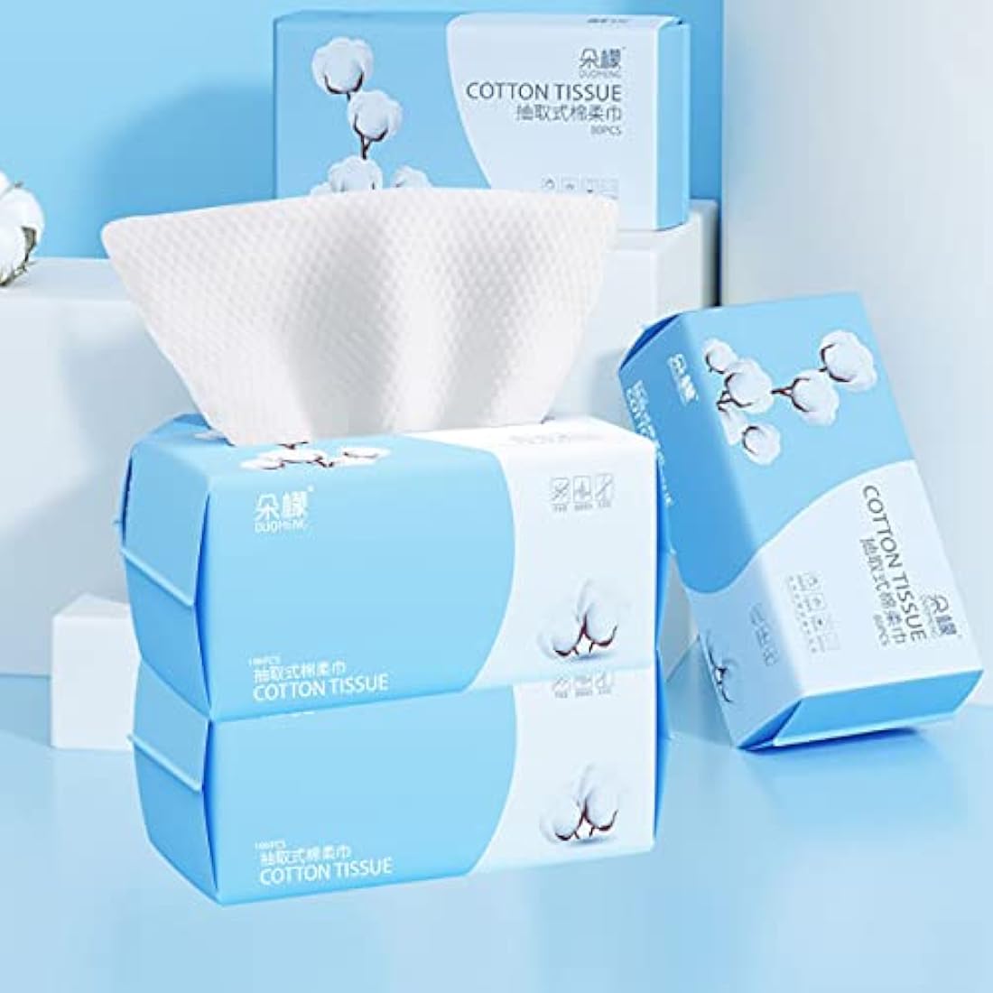Cotton Facial Dry Wipes – 400 Count Disposable Face Towels