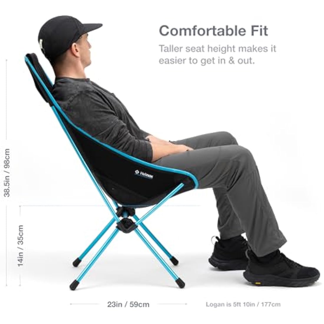 Helinox Sunset Chair – Lightweight High-Back Camping Chair, Black