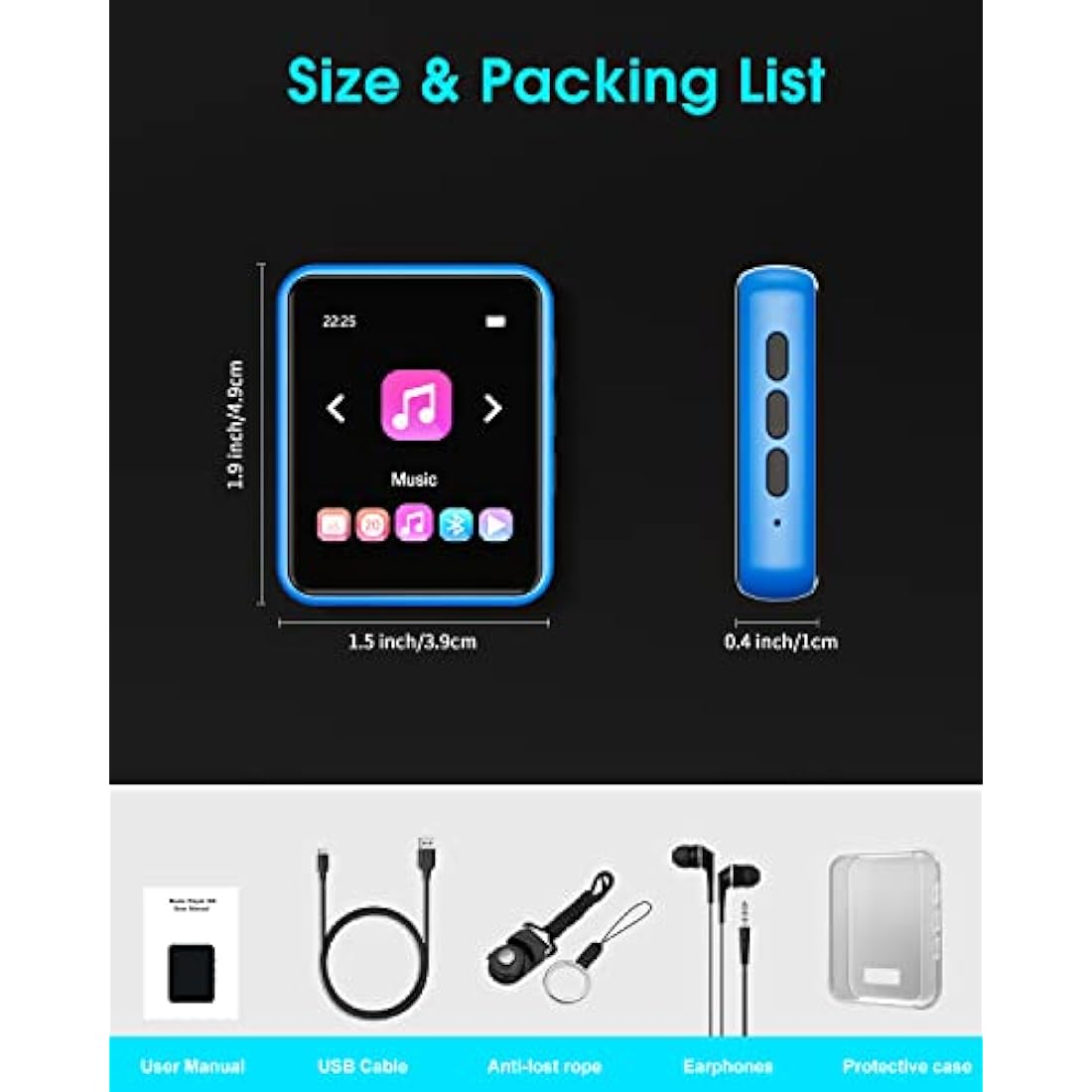 32GB MP3 Player – 2.4" Touch Screen Bluetooth 5.0 HiFi Audio