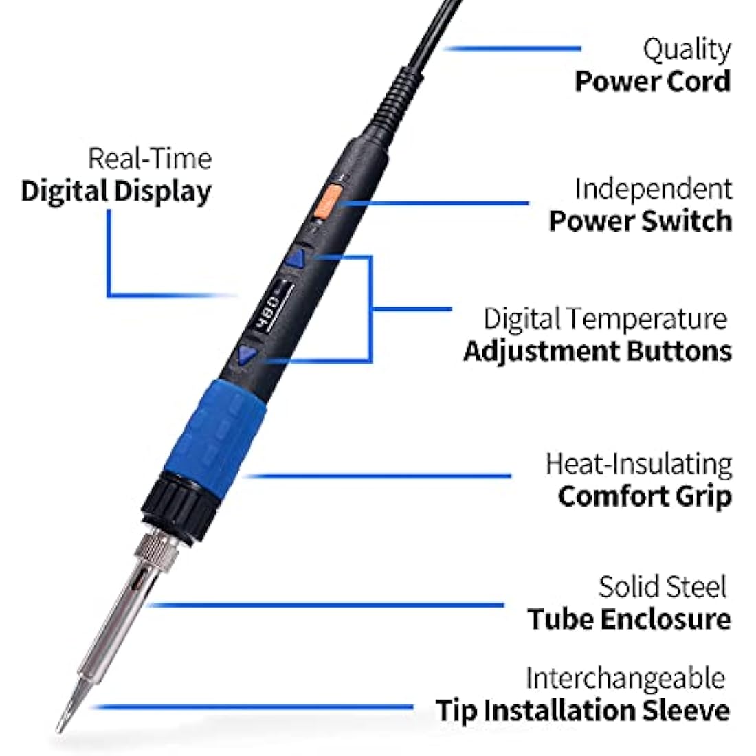YIHUA 928D-III Portable Digital Soldering Iron Kit with LED Display - UK Plug