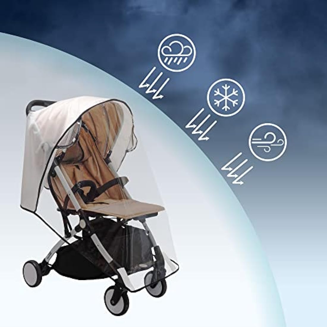 Bemece Universal Stroller Rain Cover | Waterproof EVA Weather Shield