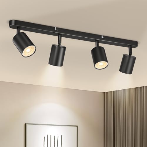 Jolof Store Matte Black 4-Way GU10 Ceiling Spotlight Bar – Modern LED