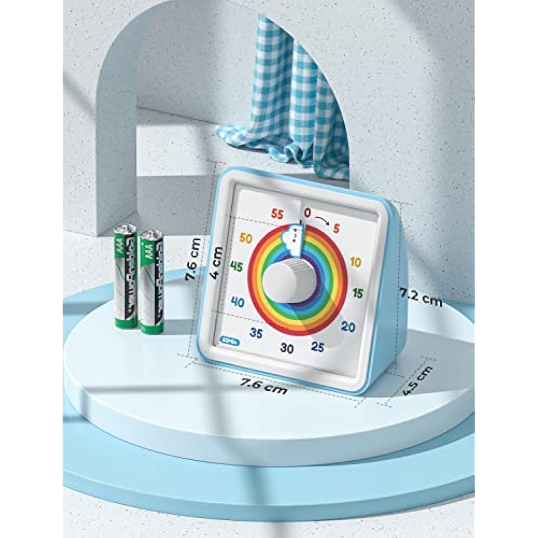 LIORQUE Visual Timer for Kids – 60 Minute Silent Rainbow Countdown Clock
