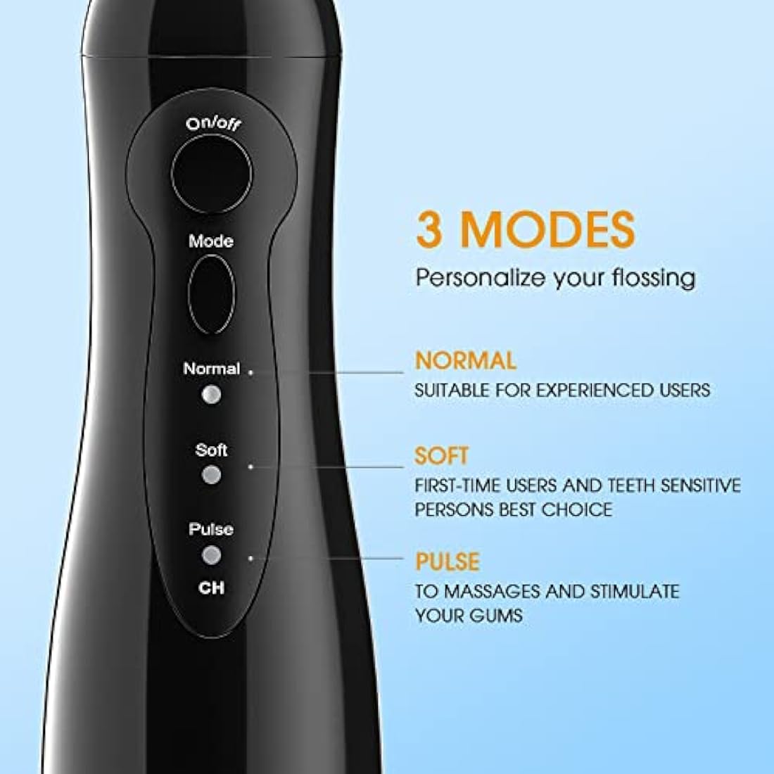 Hangsun Cordless Water Flosser | 300ML Oral Irrigator with 8 Jet Tips