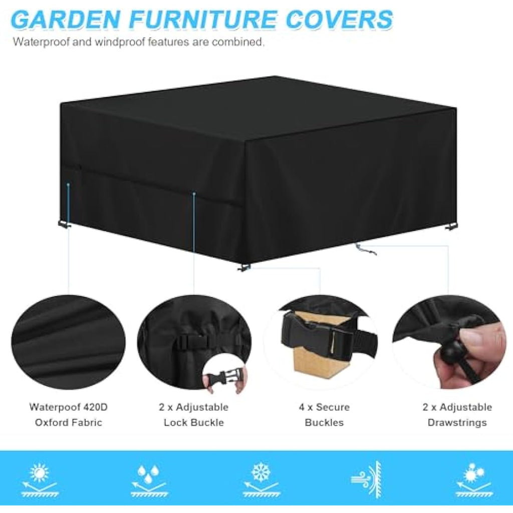 SIMPHAUS Waterproof Patio Furniture Cover | 420D Heavy Duty Oxford Fabric
