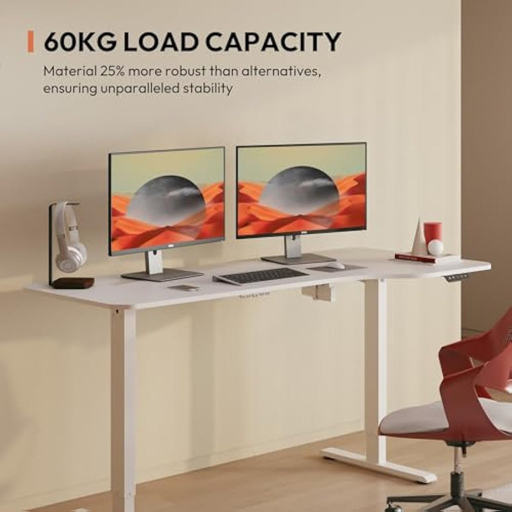 SANODESK Electric Standing Desk – 160x75cm Height Adjustable Table