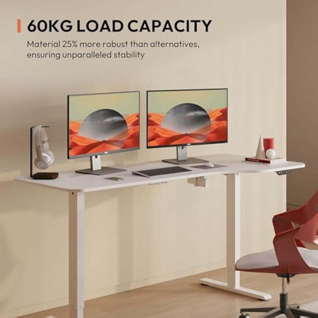 SANODESK Electric Standing Desk – 160x75cm Height Adjustable Table