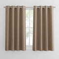 PONY DANCE Blackout Eyelet Curtains – Thermal Light Blocking Drapes, Mocha