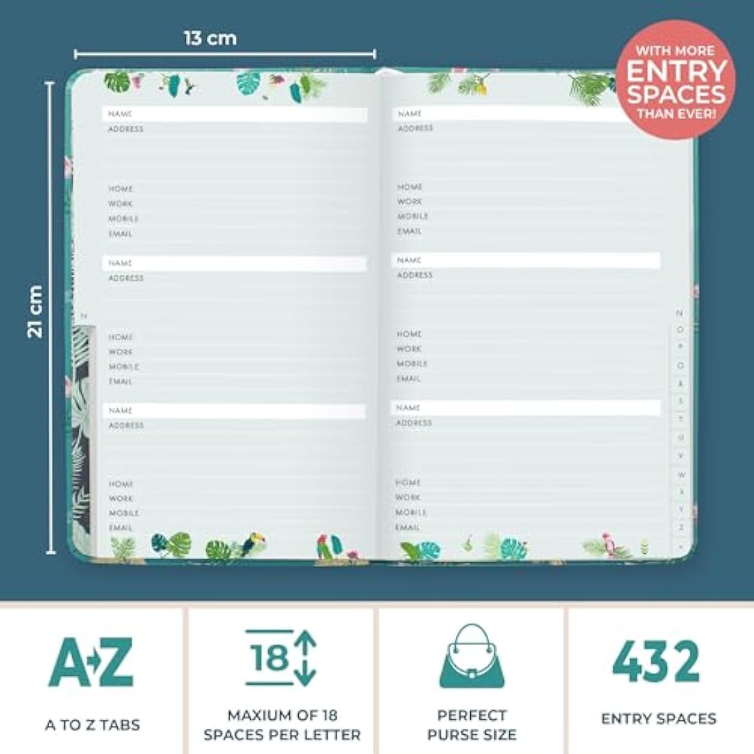 Boxclever Press Address Book – Hardcover Contact Organizer with Tabs