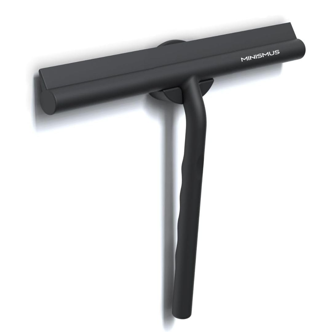 Minismus Silicone Shower Squeegee with Magnetic Hook - 21cm Black
