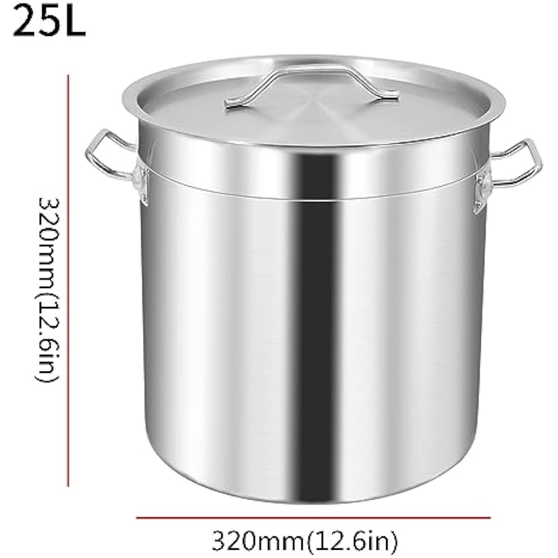 MOOTACO 25L Stainless Steel Stock Pot | Tri-Ply Induction Soup Pot