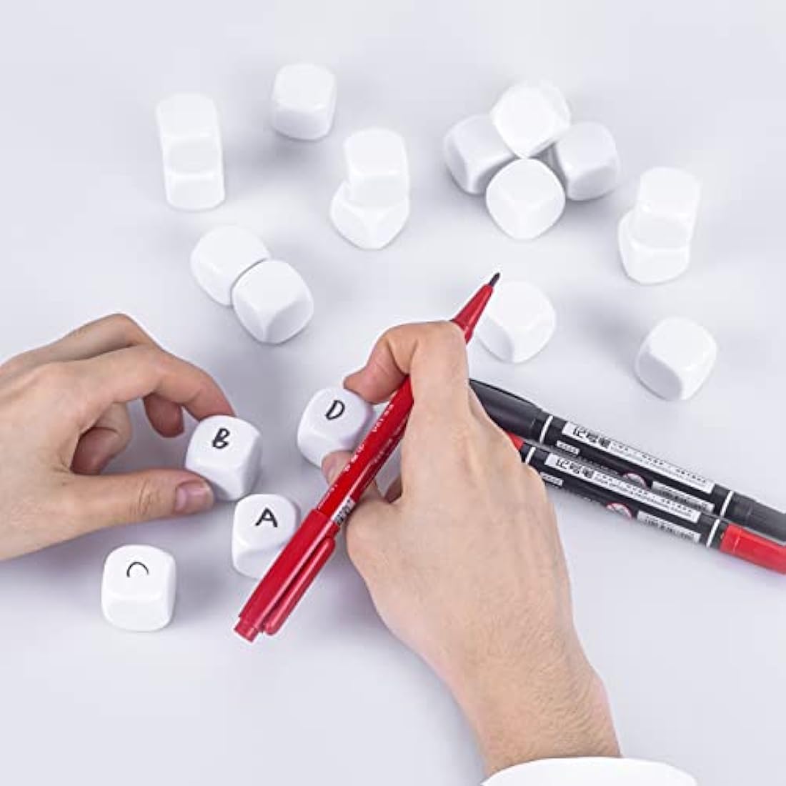 Jolof Store 22mm Blank White Acrylic Dice - 100PCS Six Sided Cubes