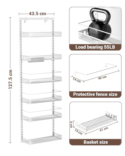 TOPWE 6-Tier Over Door Pantry Organizer – Adjustable Metal Spice Rack
