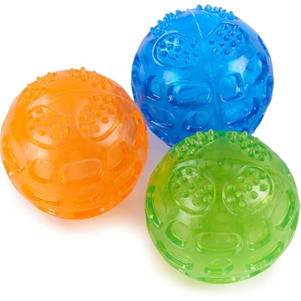 Squeaky Dog Ball Toy - Floating Rubber Chew Balls, 3 Pack