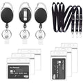 Retractable Lanyard Set | 12-Piece Waterproof ID Badge Holder