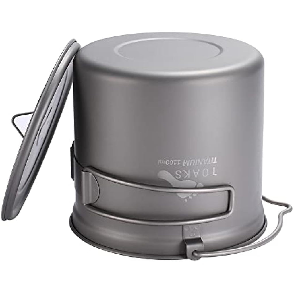TOAKS Titanium Hanging Pot with Bail Handle | Ultralight Camping Gear