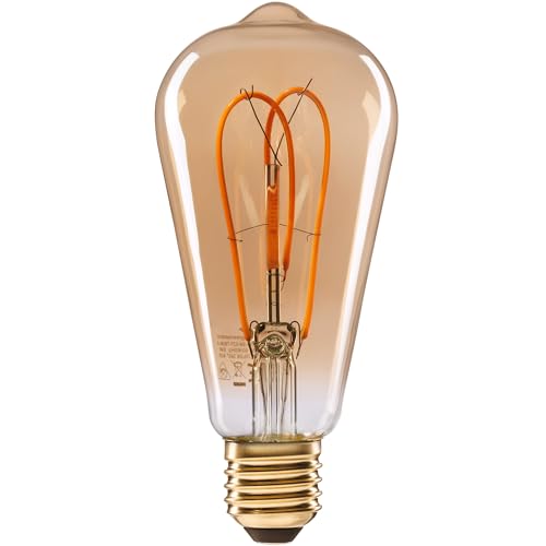 greenandco E27 ST64 Vintage LED Filament Bulb – 2000K Warm White, 8-Pack