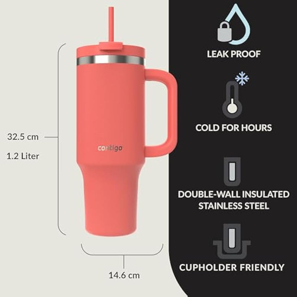 Contigo Streeterville 1200ml Insulated Tumbler with Handle and Straw