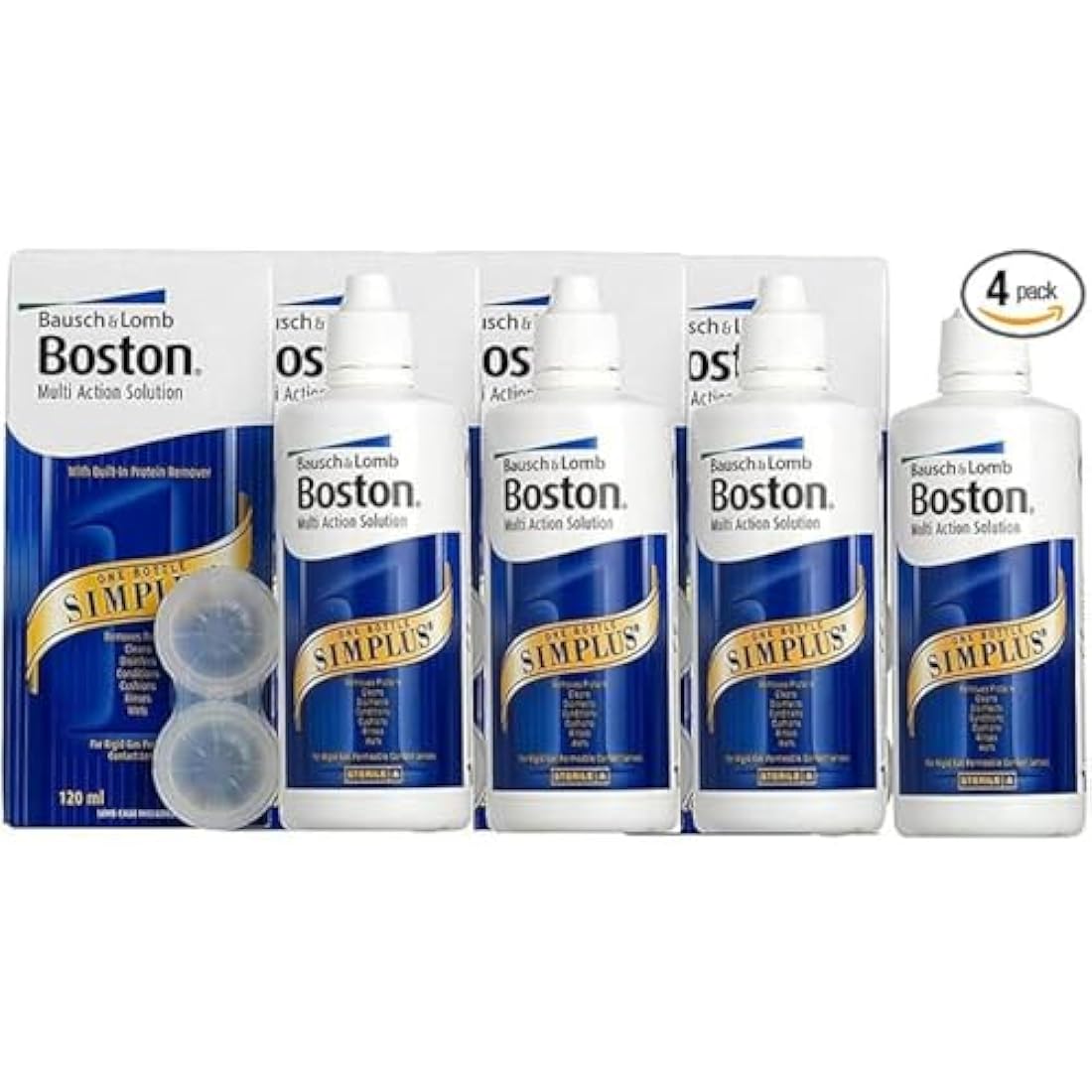 Boston Simplus Multi-Action Solution | 4x 120ml RGP Contact Lens Care