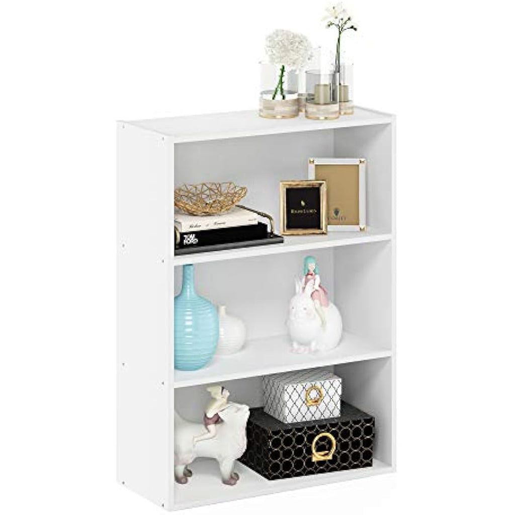 Furinno Pasir 3-Tier Open Shelf Storage Unit - White Engineered Wood