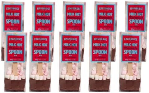 Kingsbridge Belgian Milk Hot Chocolate Spoons with Marshmallows, 10 Pack