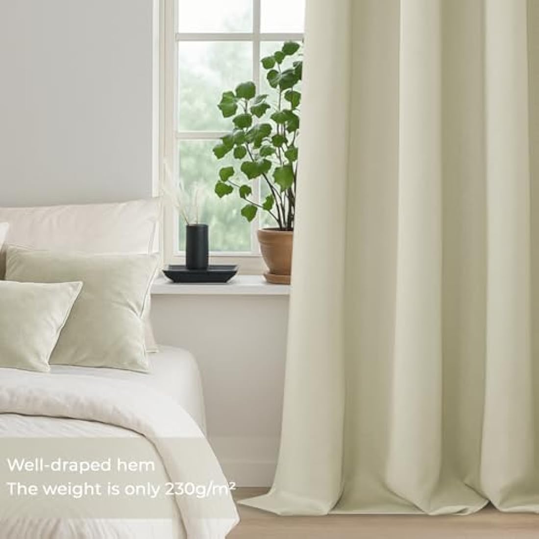 MRTREES Blackout Thermal Eyelet Curtains - Biscotti Beige, 46x90 Inch, 2 Pack