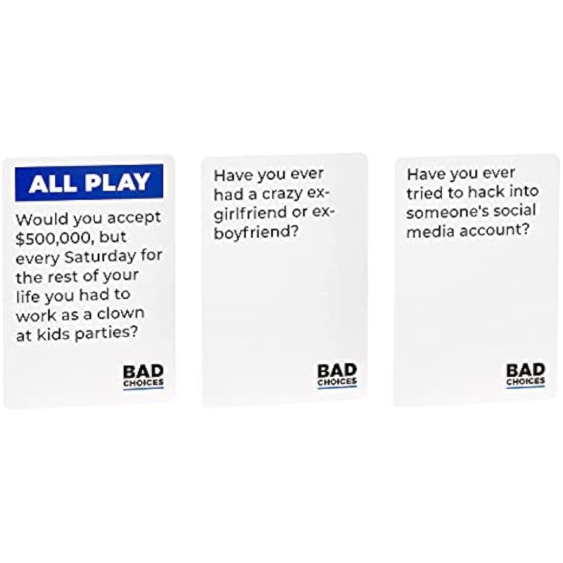Bad Choices Adult Card Game & After Dark Edition Set - 400 Cards
