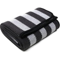 ACUSHLA Merino Wool Blanket – Large Washable Outdoor Throw, Grey Stripe