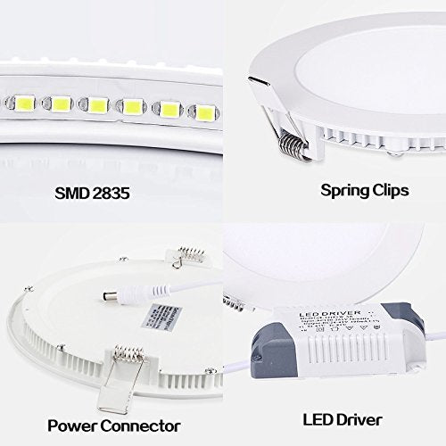 NRG Clever 15W Round Recessed LED Ceiling Panel Light - Warm White 2-Pack