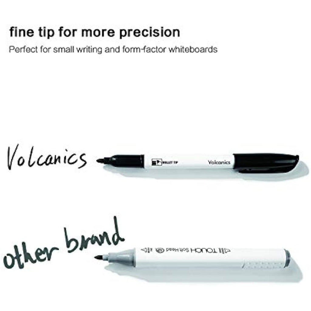 Volcanics Dry Erase Markers – 30 Pack Black Fine Tip Low Odour Pens